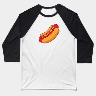 Hotdog Cartoon Vector Icon Illustration Baseball T-Shirt